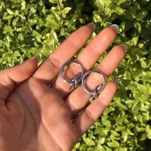 Silver Hoops w/ Knot Design